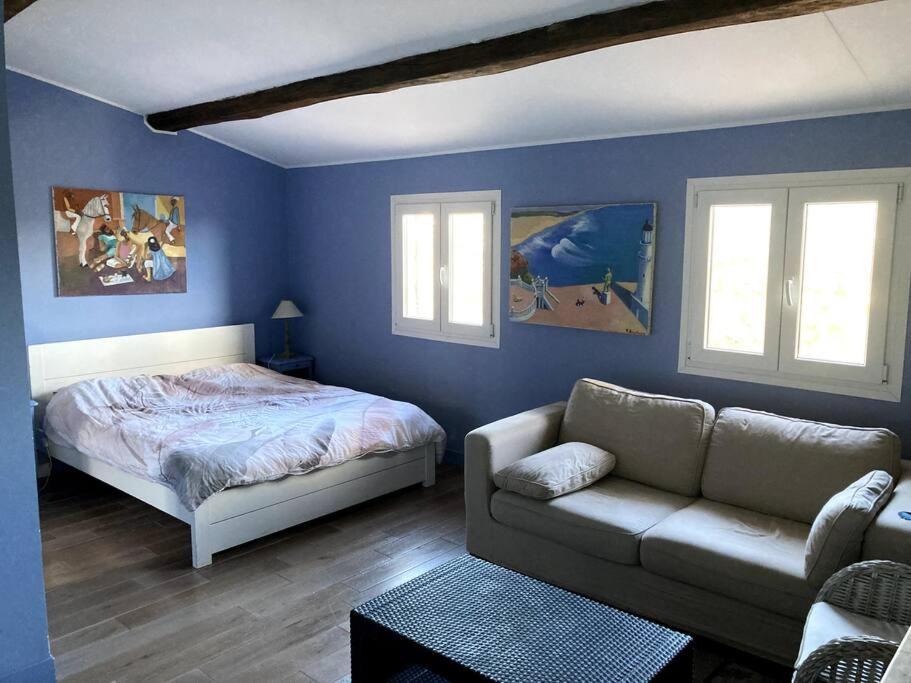 Ferienwohnung Agreable Chambre D'Hotes Avec Vue Sur Les Collines La Colle-sur-Loup Exterior foto